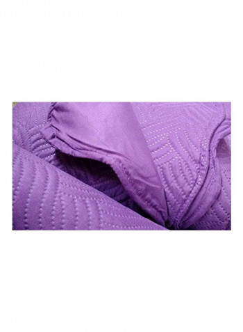 3-Piece Bedspread Set Polyester Purple