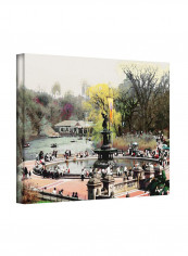 Bethesda Fountain Gallery Wrapped Canvas Wall Art Multicolour 14 x 18inch