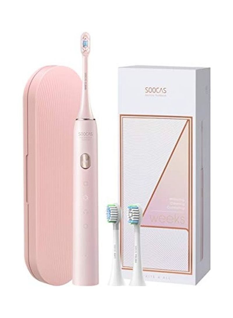 Electronic Sonic Toothbrush Set Pink/White