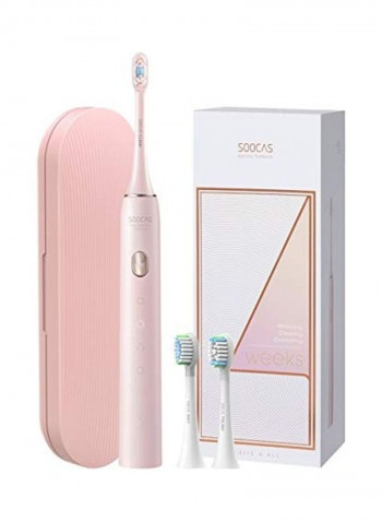 Electronic Sonic Toothbrush Set Pink/White