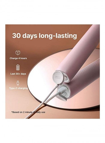 Electronic Sonic Toothbrush Set Pink/White