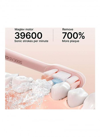 Electronic Sonic Toothbrush Set Pink/White