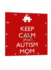 Keep Calm Quote Printed Wall Clock Red 13 x 13inch