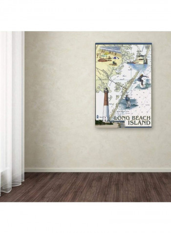 Map 3 Canvas Wall Art Multicolour 12 x 19inch
