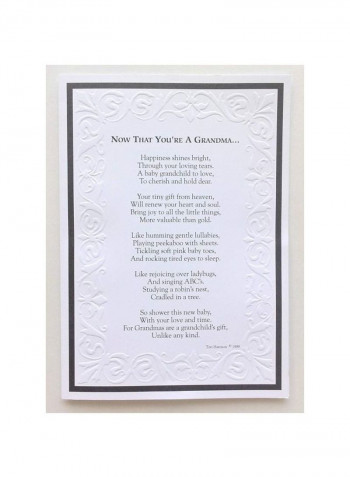 Now That You Are A Grandma Theme Picture Frame Silver 7.5x0.8x5.5inch