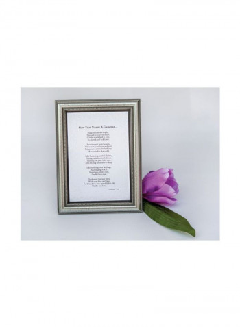 Now That You Are A Grandma Theme Picture Frame Silver 7.5x0.8x5.5inch