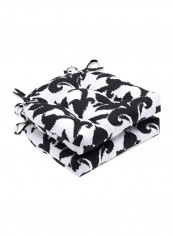 Pack Of 2 Azzure Reversible Chair Pad White/Black 16x15.5x4inch