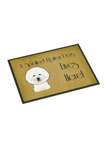 Bichon Frise Spoiled Dog Lives Here Indoor/Outdoor Mat Multicolour 11 x 11inch
