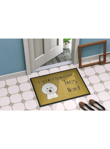 Bichon Frise Spoiled Dog Lives Here Indoor/Outdoor Mat Multicolour 11 x 11inch