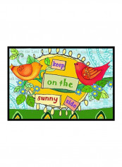 Keep On The Sunny Side Indoor/Outdoor Mat Multicolour 11 x 11inch