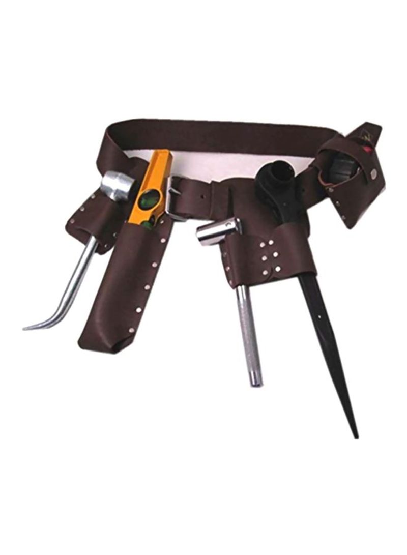 Leather Scaffold Tool Belt With Tools Brown 47inch