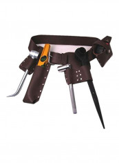 Leather Scaffold Tool Belt With Tools Brown 47inch