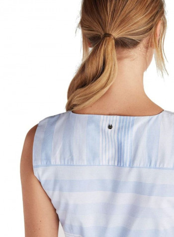 Striped Midi Dress Light Blue