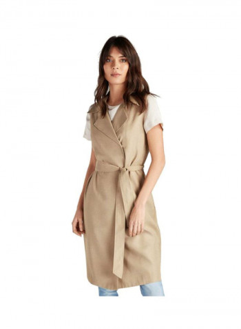 Trench Coat Style Dress Beige