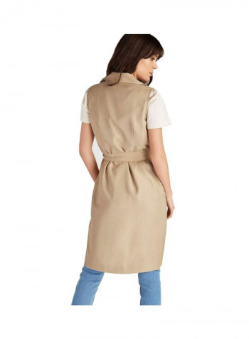 Trench Coat Style Dress Beige