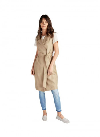 Trench Coat Style Dress Beige