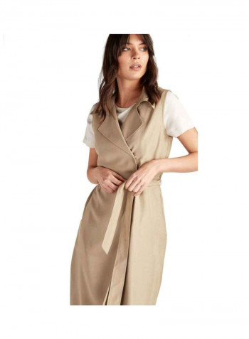 Trench Coat Style Dress Beige