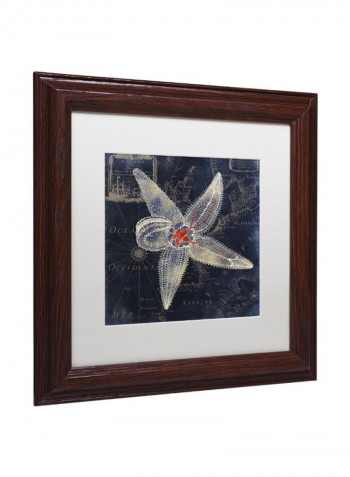Maritime Blues Iv Wooden Frame Wall Art Multicolour 11 x 11inch