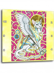 DPP 156677 1 Walk On Four Paws Fantasy Winged Cat Art Wall Clock Multicolour 10x10inch
