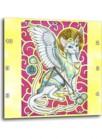DPP 156677 1 Walk On Four Paws Fantasy Winged Cat Art Wall Clock Multicolour 10x10inch