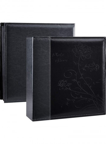 1000 Pockets Leather Photo Album Black