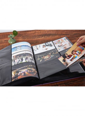 1000 Pockets Leather Photo Album Black