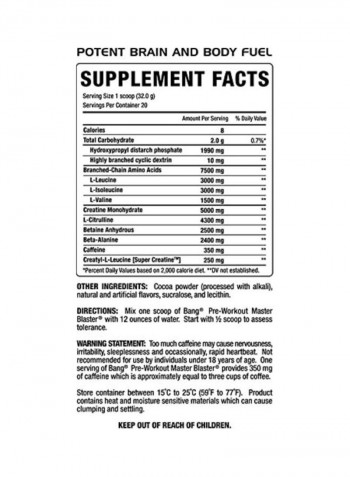 Bang Pre-Workout Master Blaster Power Punch