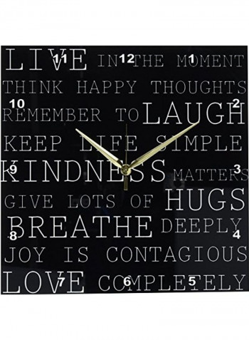 Printed Analog Wall Clock Black/White