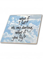 Quote Printed Decorative Wall Hanging Tile Multicolour