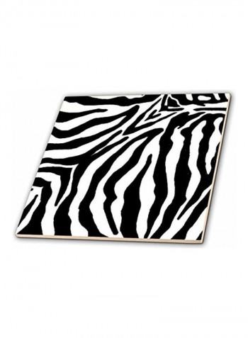 Zebra Print Ceramic Tile Black/White 12  x 12inch