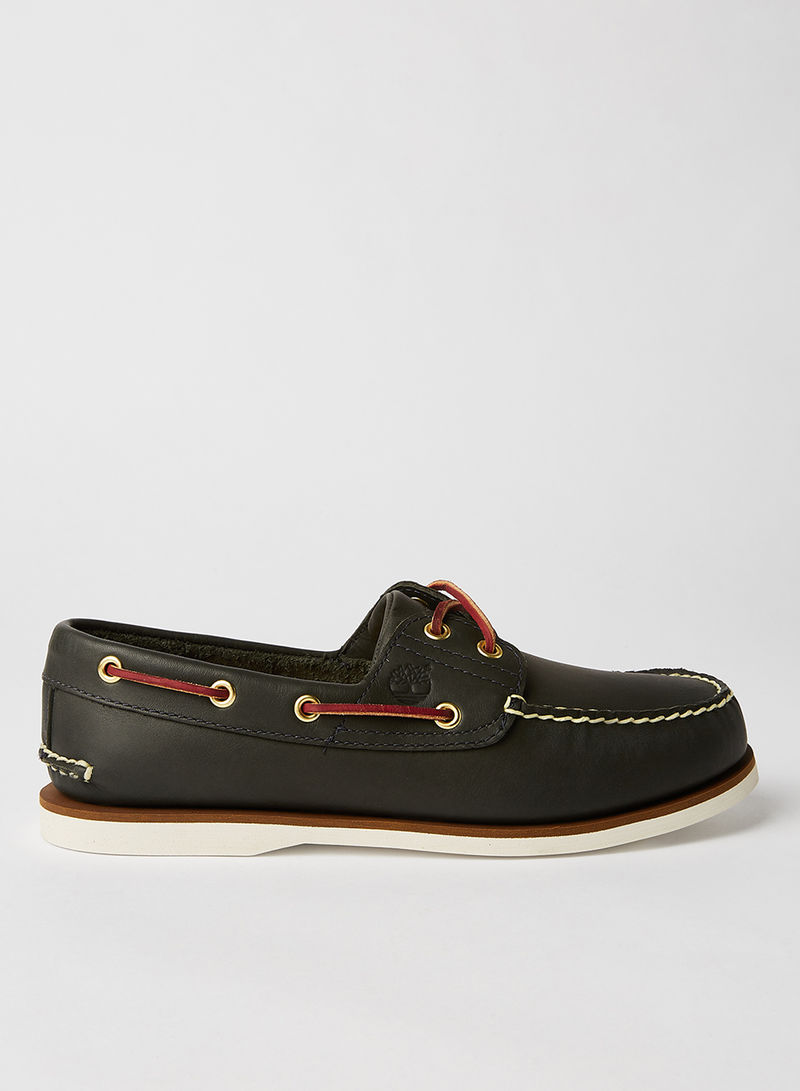 Classic 2 Eye Boat Shoes Black/Brown