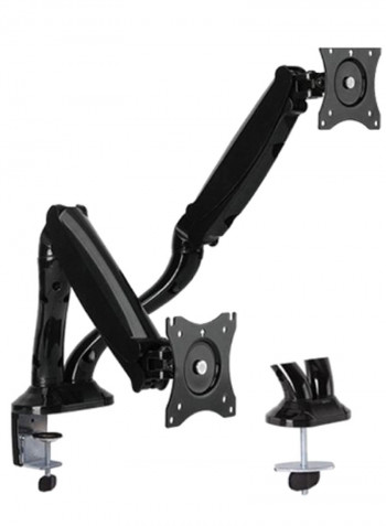 Dual Swivel Arm Monitor Tabletop Mount Black/Silver