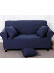 Solid Pattern Sofa Slipcover Navy Blue 145 x 185centimeter