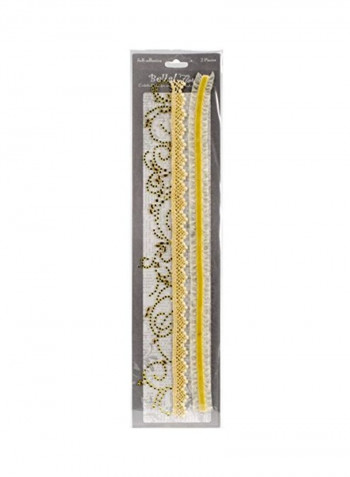 3-Piece Bella Floral Trim Embellishment Set White/Yellow