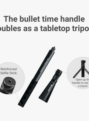 Foldable Tripod Handle Selfie Stick Black