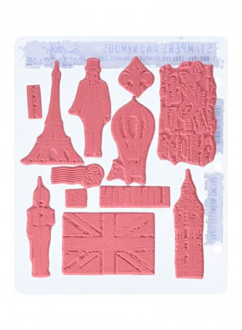 Tim Holtz Collection Rubber Stamp Set - Paris To London Grey/Black