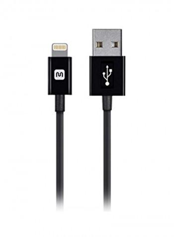 Data Sync Charging Cable 6feet Black/Silver