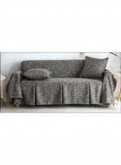Solid Pattern Sofa Slipcover Grey 200 x 360centimeter