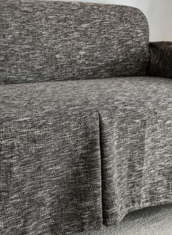 Solid Pattern Sofa Slipcover Grey 200 x 360centimeter