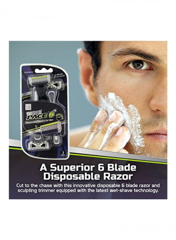 9-Piece Pace 6 Plus Disposable Razor With Blade