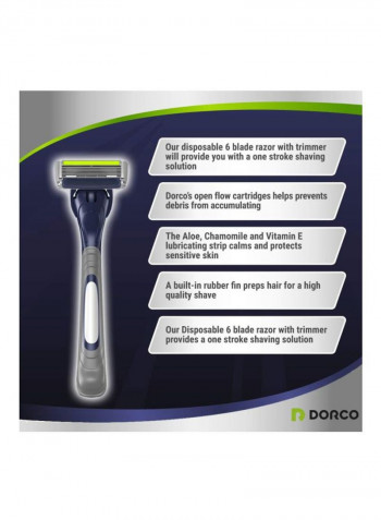 9-Piece Pace 6 Plus Disposable Razor With Blade