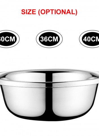 Multipurpose Stainless Steel Mixing Bowl Silver 36 x 21 x 36cm