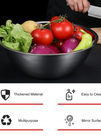 Multipurpose Stainless Steel Mixing Bowl Silver 36 x 21 x 36cm