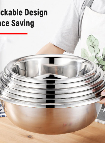 Multipurpose Stainless Steel Mixing Bowl Silver 36 x 21 x 36cm