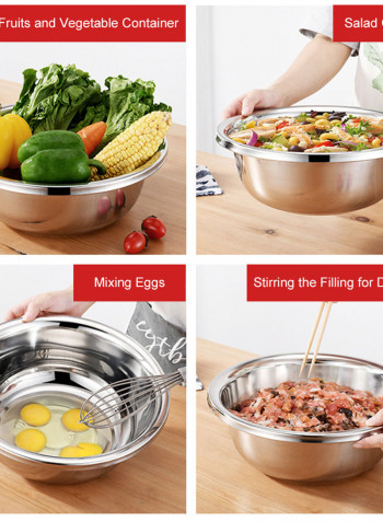 Multipurpose Stainless Steel Mixing Bowl Silver 36 x 21 x 36cm