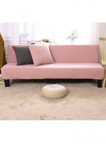 Plain Style Thicken Sofa Slipcover Pink 150x195centimeter