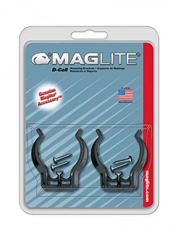 2-Piece D-Cell Maglite Mounting Brackets
