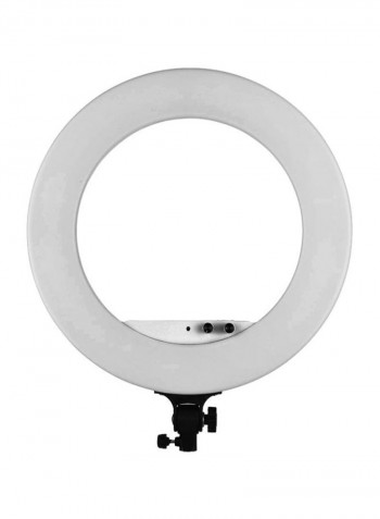 LED Fill-In Ring Light With Carrying Bag 18inch White/Black