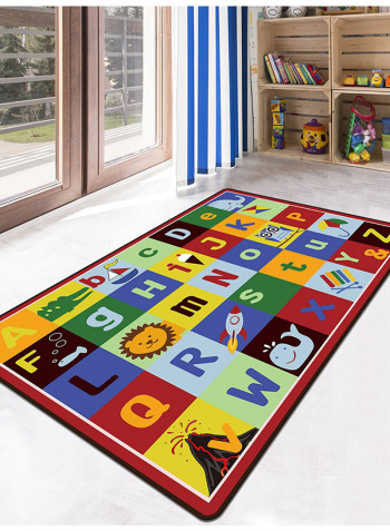 Rectangle Shaped Letter Design Mat Multicolour 80(W)x120(L)centimeter