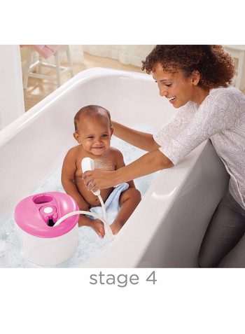 Toddler Bath Center With My Size Potty Seat, 3-6 M - White/Pink/Blue